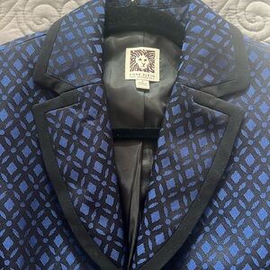 Blue and Black Patterned Anne Klein Blazer